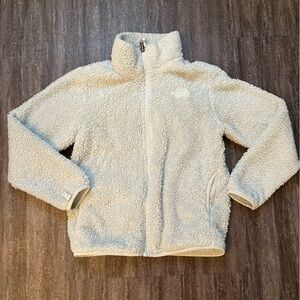The North Face girls light blue sherpa zip up sweatshirt